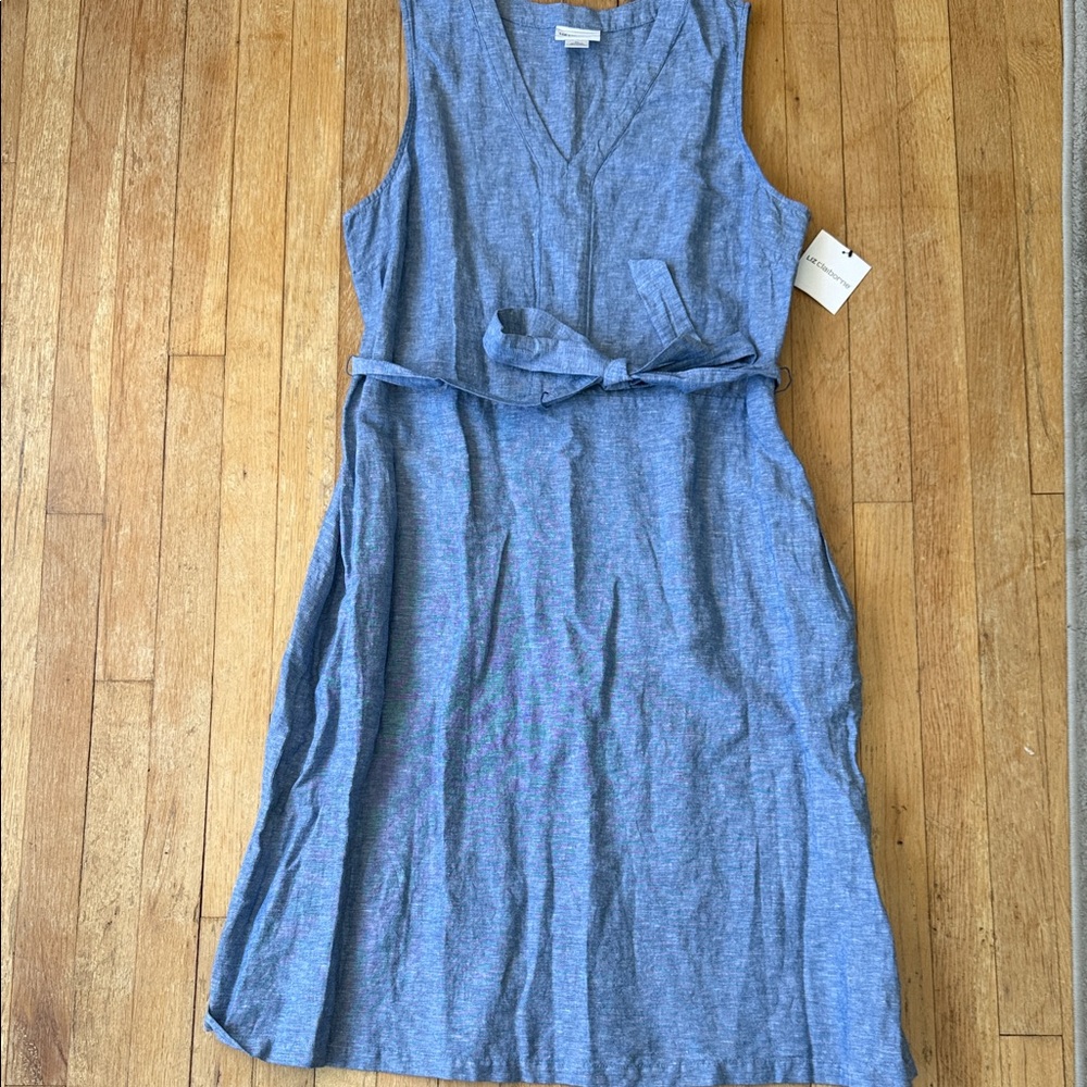 NWT Sleeveless Blue linen Dress